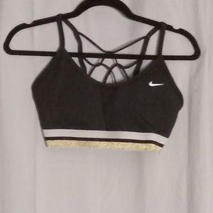 Nike Black and Gold Sports Bra